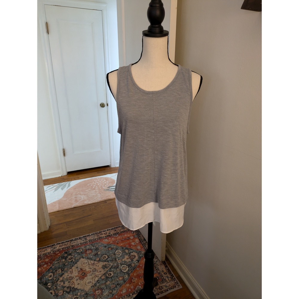 Casual Grey and White J. Crew Shell (L)